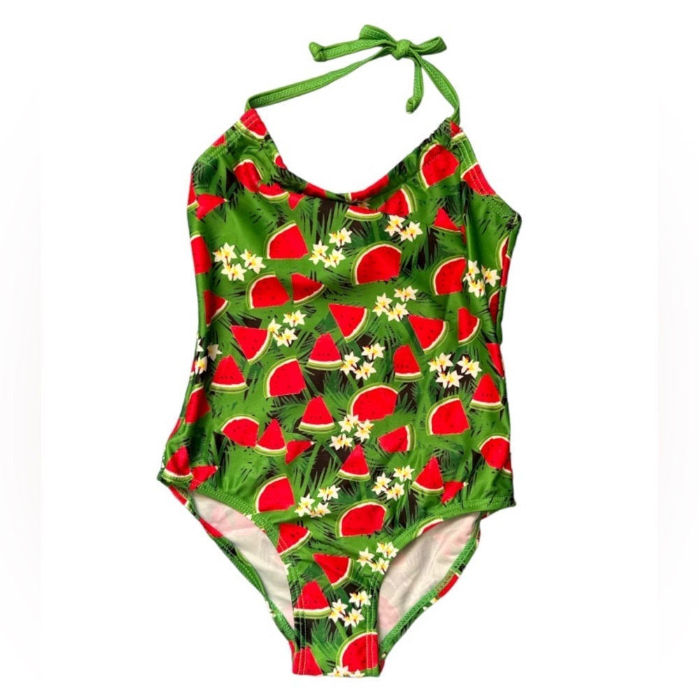 NWT girls watermelon halter neck swimsuit